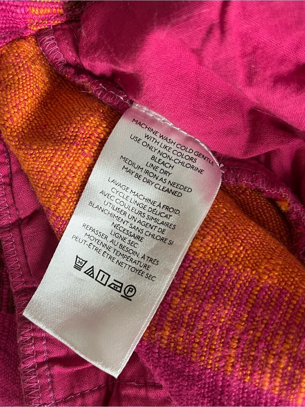 Urban Outfitters• Pink & Orange Low Rise Wide leg Martina Linen Trouser• Sz 0 - Picture 10 of 12